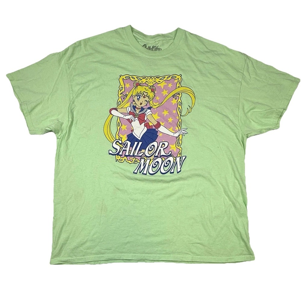 Sailor Moon Graphic Print T-Shirt Green Mens XXL Toei Animation